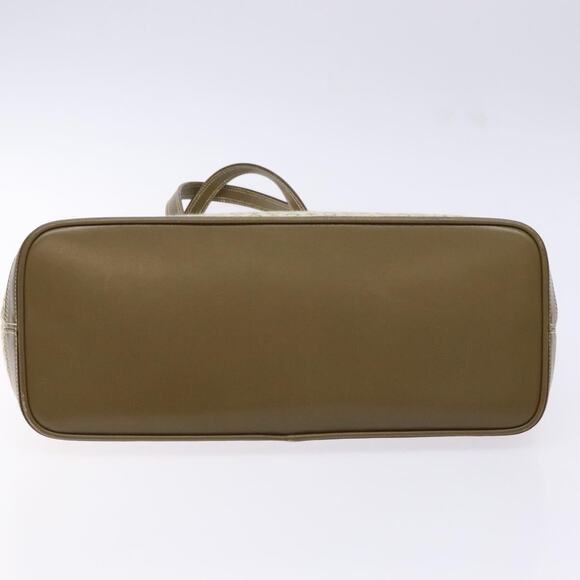 CELINE C Macadam Canvas Tote Bag Khaki Silver - Picture 9 of 13